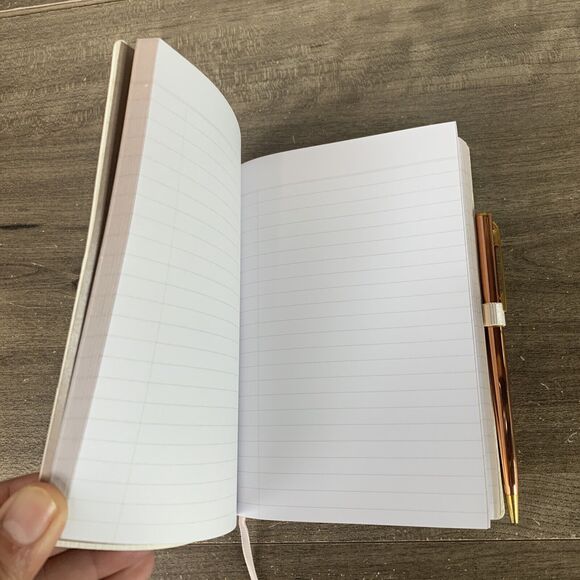 Fringe Studio Faux Luxury Leather Pink Notebook Journal Diary with Pen 192 pages - Picture 6 of 13